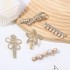 Starry Sea hair clip, Pearl Rhinestone Bow Hair clip, Korean version five-piece set edge clip, Broken Hair girl head accessory clip