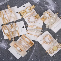 A three-piece set of popular pearl hair clips from Dongdaemun, South Korea, ins headwear, sweet hair clips, female factory direct sale