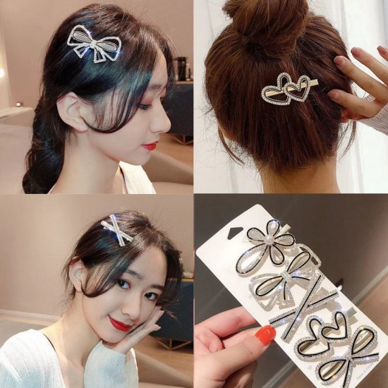 Wholesale of Korean-style trendy hairpins, small chanel-style diamond-encrusted hairpins, teenage bangs, seaside clips, fashionable and simple hairpin accessories Wholesale of Korean-style trendy hairpins, small chanel-style diamond-encrusted hairpins, teenage bangs, seaside clips, fashionable and simple hairpin accessories