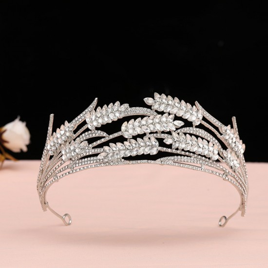 Bridal Crown 2025 New wedding white wedding dress accessories, luxurious and grand Baroque women's crown birthday hair accessory