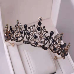 New children's water diamond alloy large crown handcrafted accessories, grand wedding dress style hair accessories, golden dress crown