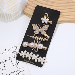 Korean flower butterfly bangs clip, fresh and elegant side top clip, duckbeak clip, hairpin clip, headwear manufacturer wholesale