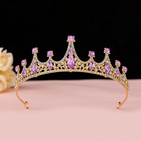 Crown headwear, bride's wedding hair accessory, Korean-style wedding dress accessories, princess birthday crown, adult hair band, rhinestone gift Crown headwear, bride's wedding hair accessory, Korean-style wedding dress accessories, princess birthday crown, adult hair band, rhinestone gift