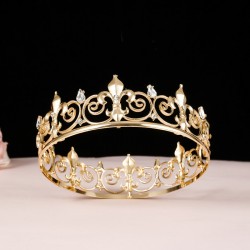 Birthday crown headwear, birthday little princess, student coming-of-age ceremony, female round black 18-year-old crown, bride's wedding