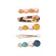 Crystal edge pink crystal Korean bb clip Korean version Korean simple geometric hair accessory Instagram popular bangs broken hair clip