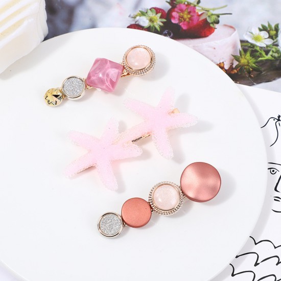 Korean-style cute pearl hair clips, Instagram water diamond hair clips, retro bangs hair clips, simple scissor clips and hair accessories wholesale